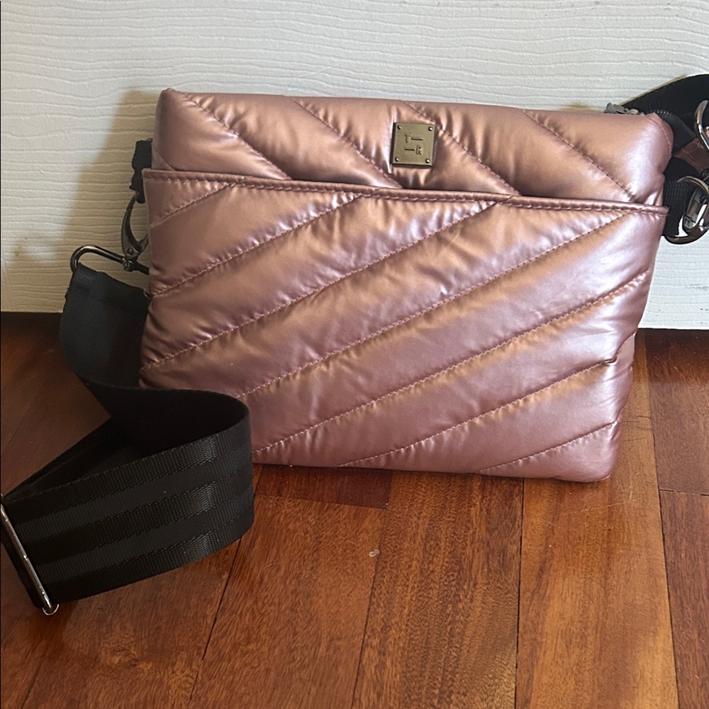 THINK ROYLN Metallic Pink Crossbody Bag